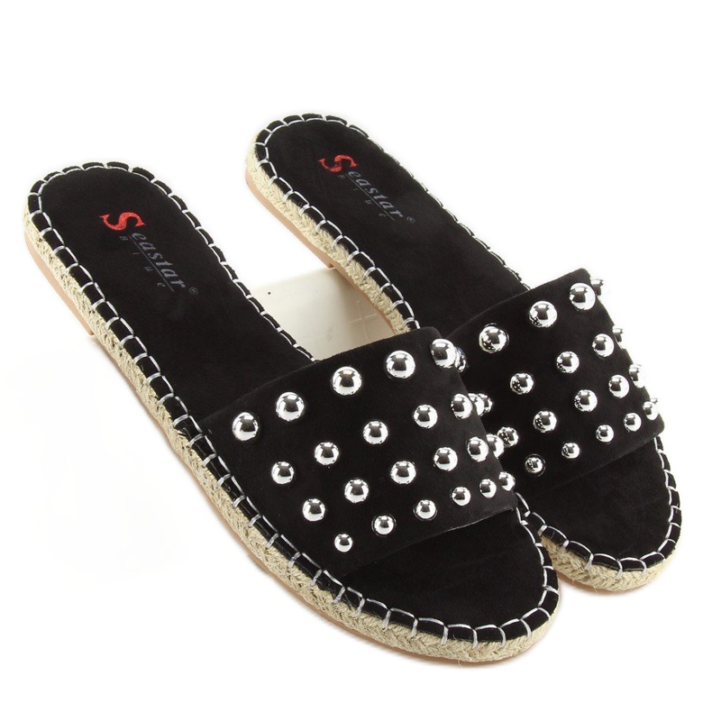 Dámské černé pantofle espadrilky černé černý 1