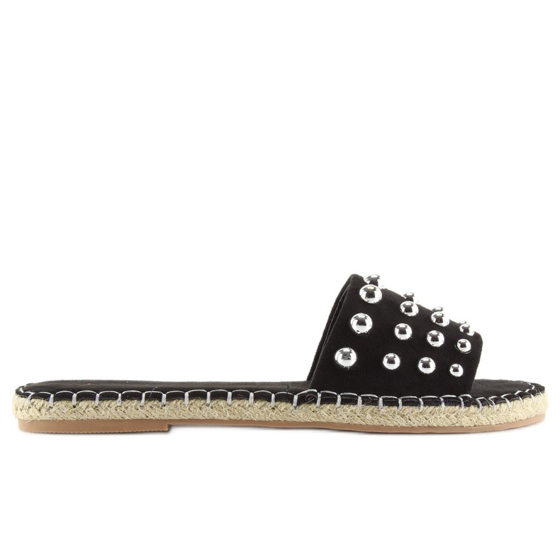 Dámské černé pantofle espadrilky černé černý 2
