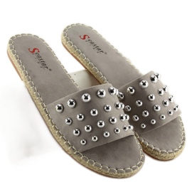 Šedé Dámské šedé espadrilky LL-120P Šedé šedá 1