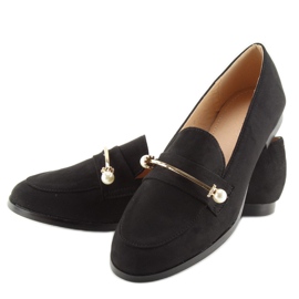 Černé Dámské černé mokasíny T315P Black černý 2