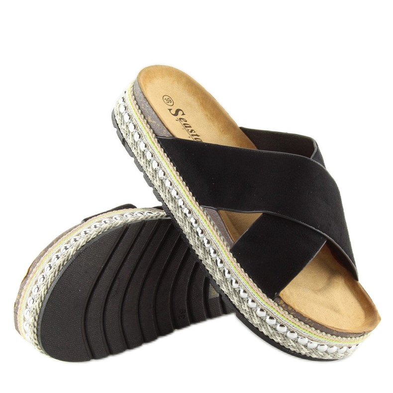 Černé dámské černé pantofle CK15P černé černá 1