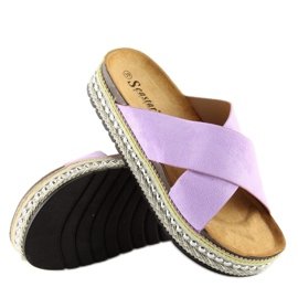 Fialové dámské pantofle CK15P Purple fialová 1