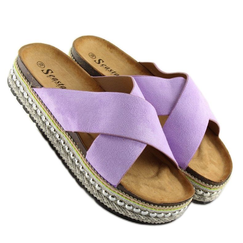 Fialové dámské pantofle CK15P Purple fialová 2