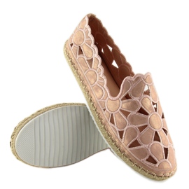 Růžové prolamované espadrilky pro ženy LT86 Champagne růžový 2