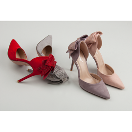 Seastar Semišové Podpatky S Mašlí fialový 1 Seastar Semišové Podpatky S Mašlí fialový 1