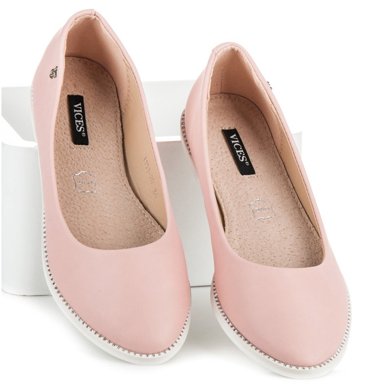 Vices Růžové baleríny s kamínky růžový 2