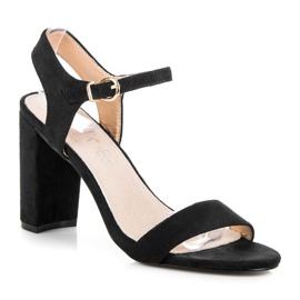 Vinceza Černé sandály na sloupku černá 1
