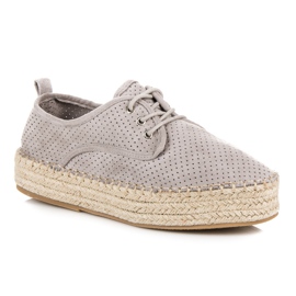 Seastar Prolamované espadrilky na platformě šedá 1