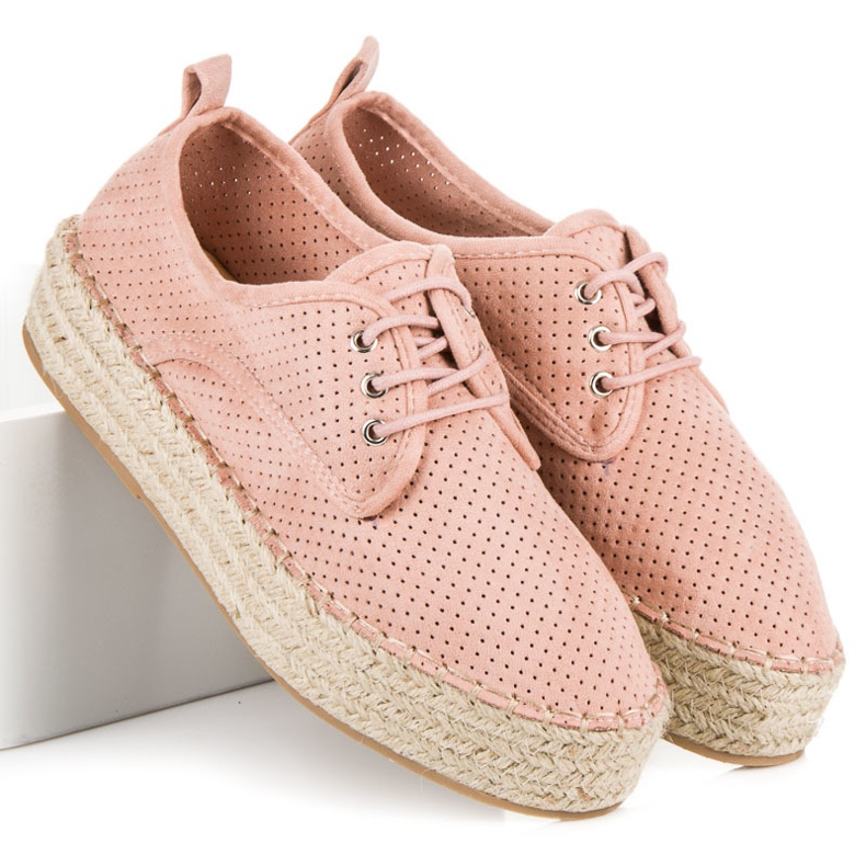Seastar Prolamované espadrilky na platformě růžový 1