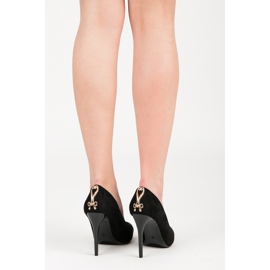 Seastar Semišové Podpatky S Ornamentem černý 2