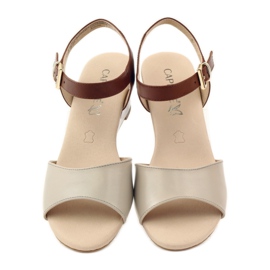 Dámské boty Caprice kožené sandály 28213 hnědý 4