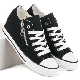 Kayla Tenisky na klínku se zavazováním černá 1 Kayla Tenisky na klínku se zavazováním černá 1