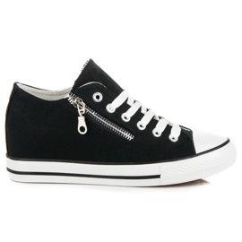 Kayla Tenisky na klínku se zavazováním černá 2 Kayla Tenisky na klínku se zavazováním černá 2