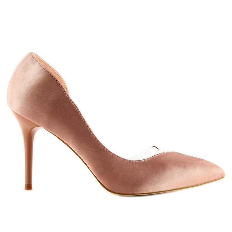 F352 růžové asymetrické podpatky růžový 2