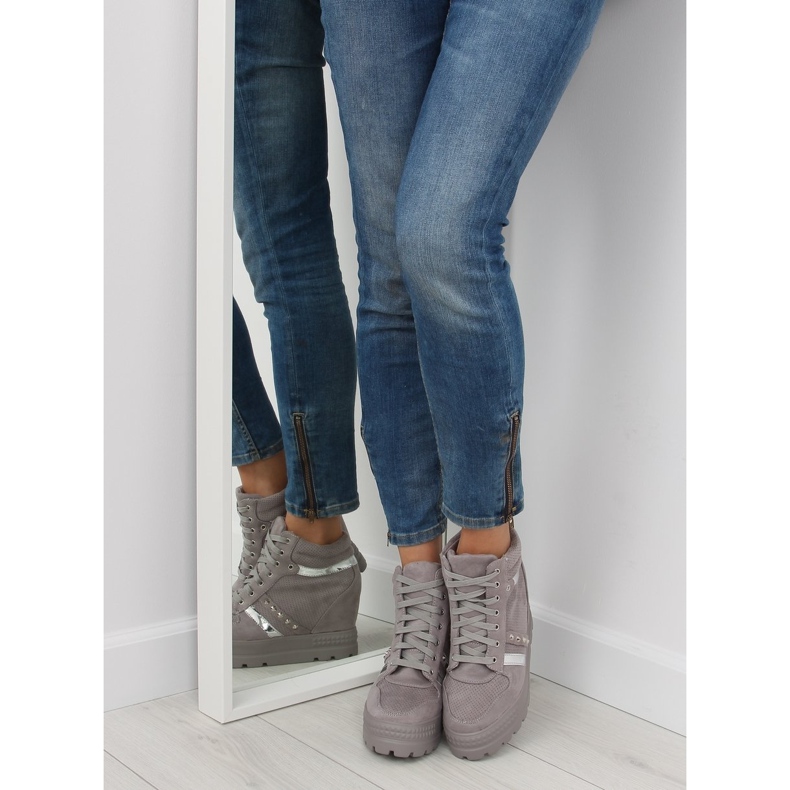 Šedé Dámské šedé tenisky AT-0650-L Šedé šedá 1