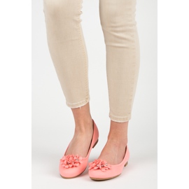 Vices Dámské baleríny s květinami růžový 2 Vices Dámské baleríny s květinami růžový 2