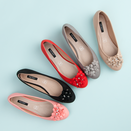 Vices Dámské baleríny s květinami černá 2 Vices Dámské baleríny s květinami černá 2