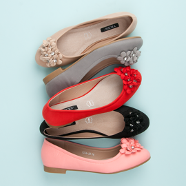 Vices Dámské baleríny s květinami černá 1 Vices Dámské baleríny s květinami černá 1