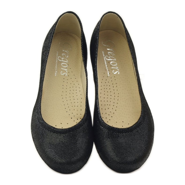 Dámské baleríny Gregors 686 černé černá šedá 4