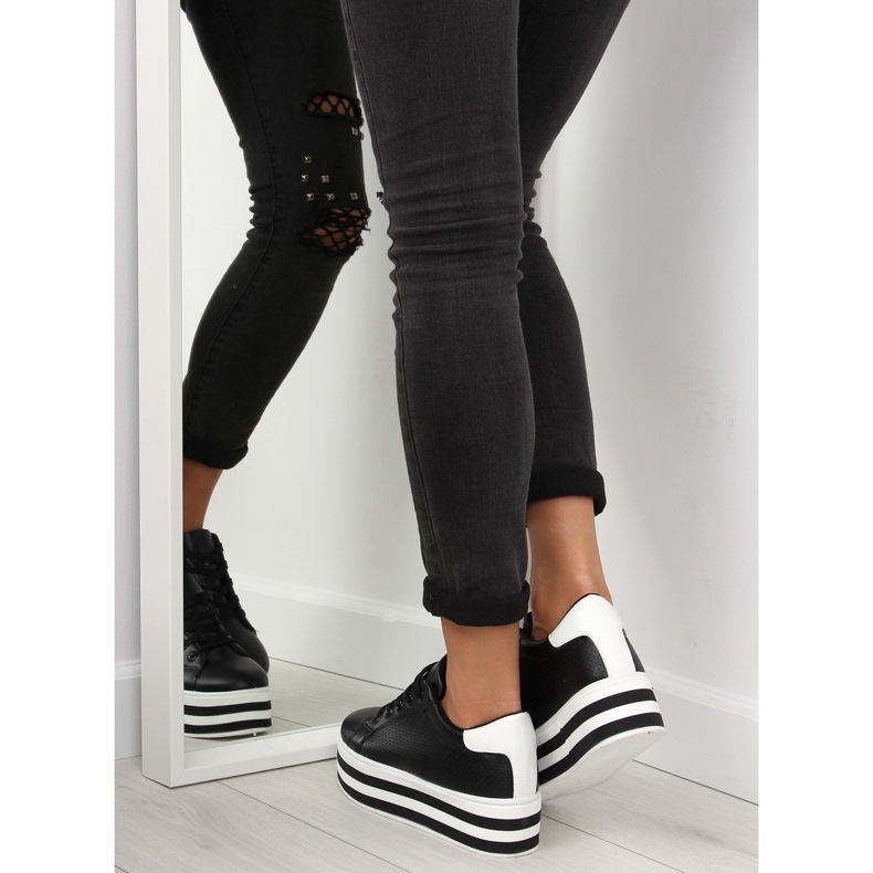 Černé černé tenisky s vysokou podrážkou černá 1