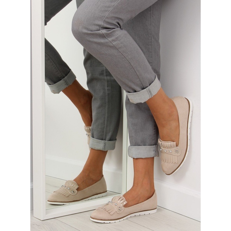 Dámské béžové mokasíny DM30P Beige béžový 1