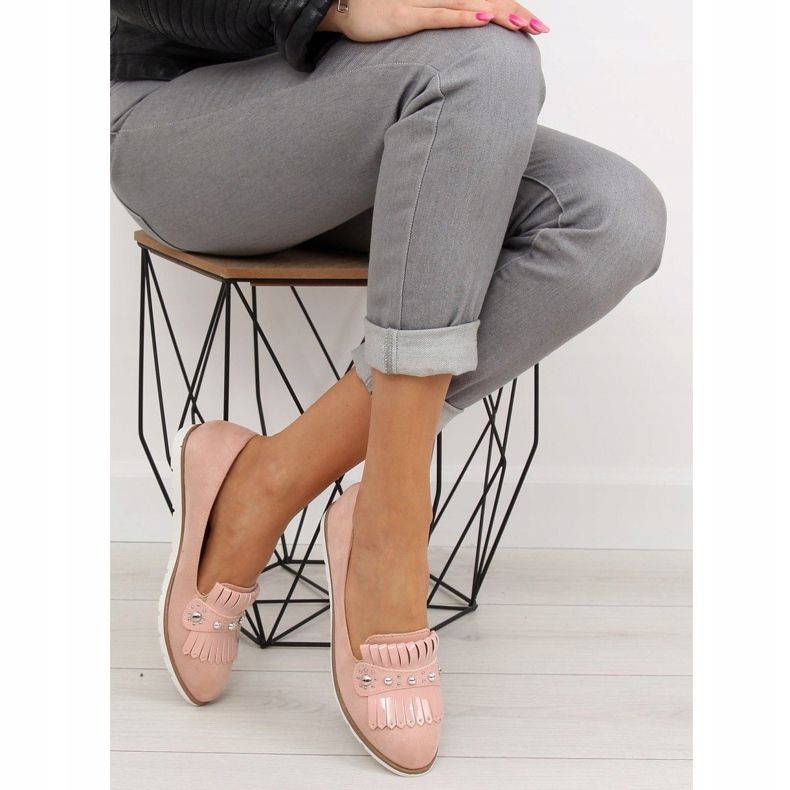 Růžové dámské mokasíny DM30P růžový 2