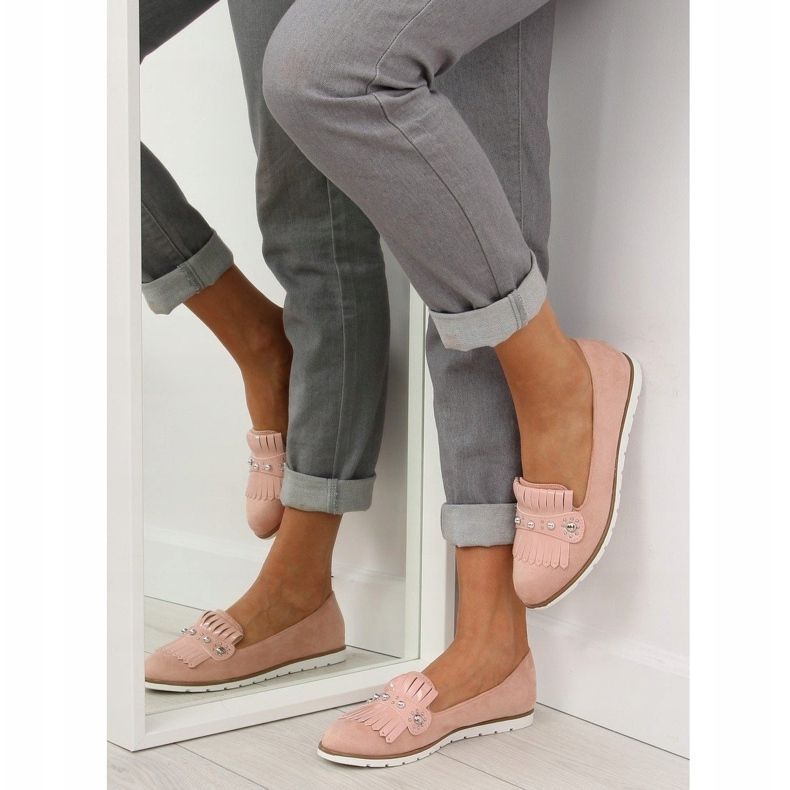 Růžové dámské mokasíny DM30P růžový 1