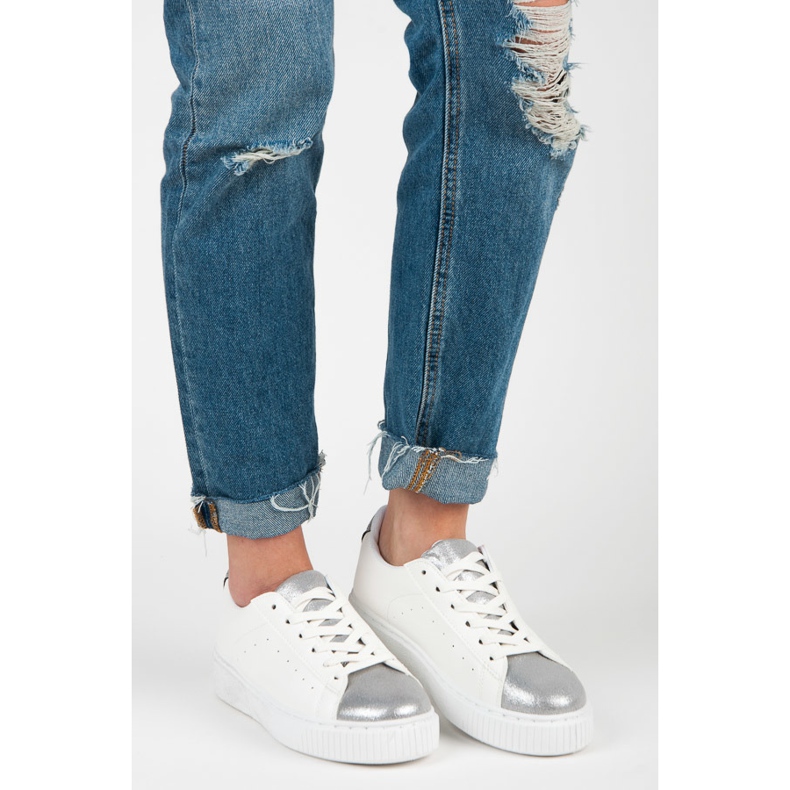 Vázané tenisky s hadím potiskem bílý 1