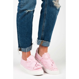 Nazouvací tenisky s mašlí růžový 2