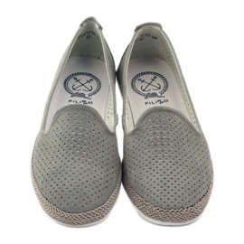 Filippo Šedé baleríny Lords F 081 espadrilky šedá 4