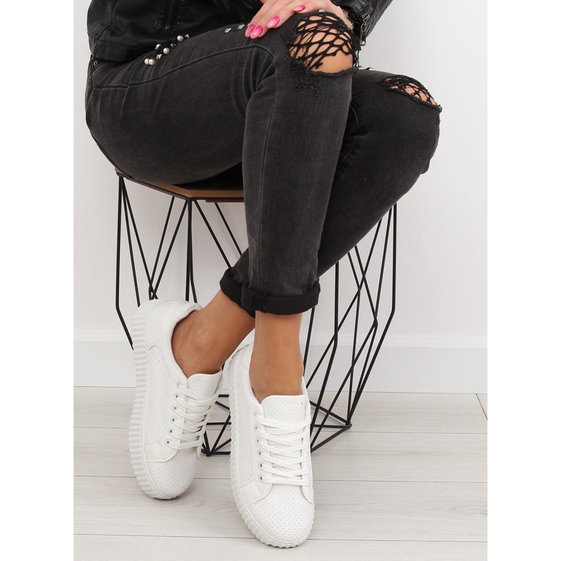 Bílé creepersy tenisky AX02 bílý 1