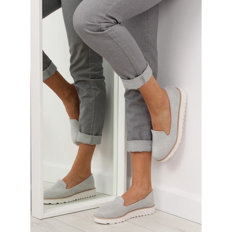 Šedé Mokasíny lordsy T309P Šedé šedá 1