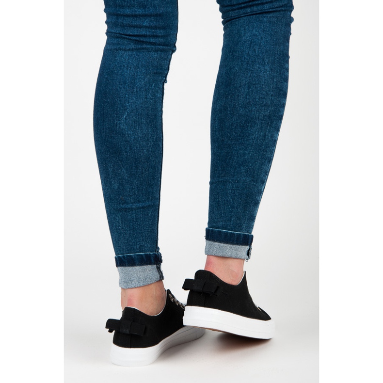 Černé Tenisky S Mašlí černá 2