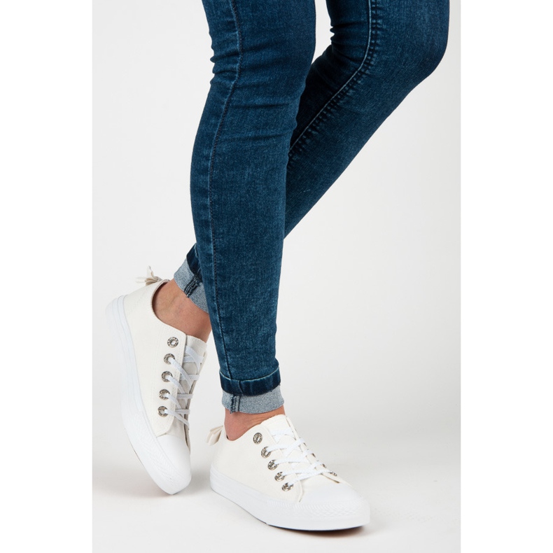 Bílé tenisky s mašlí bílý 2