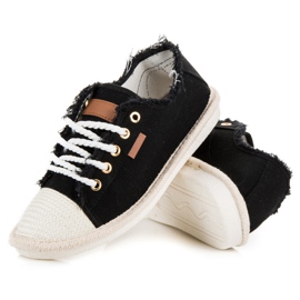 Seastar Šněrovací espadrilky černá 5