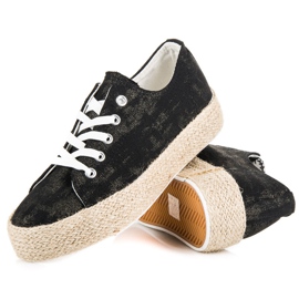 Černé Espadrilky Na Vazbě černá 4