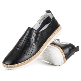 Kožené espadrilky VINCEZA černý 2