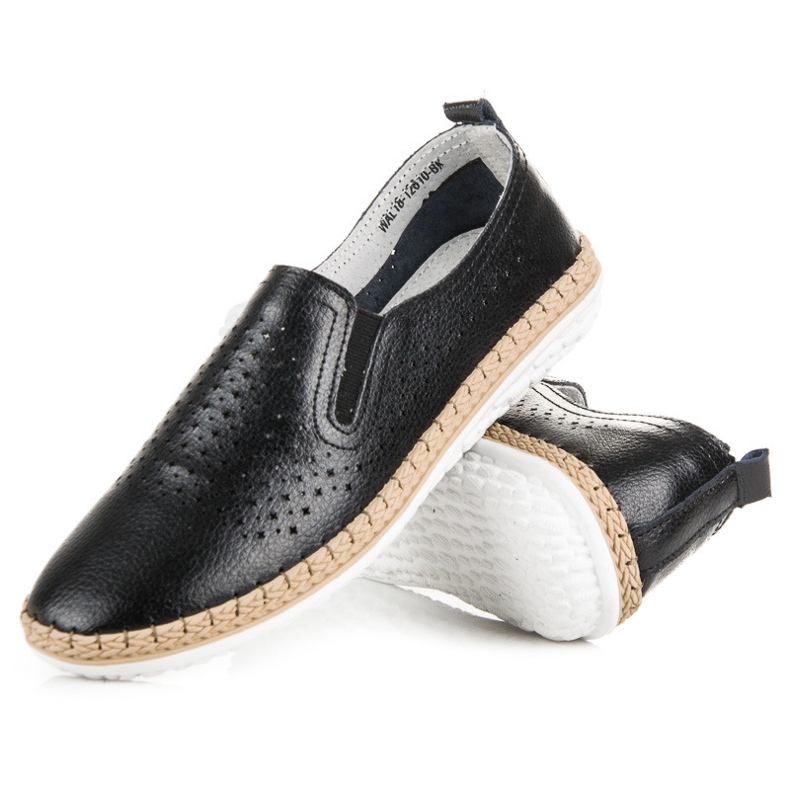 Kožené espadrilky VINCEZA černý 2