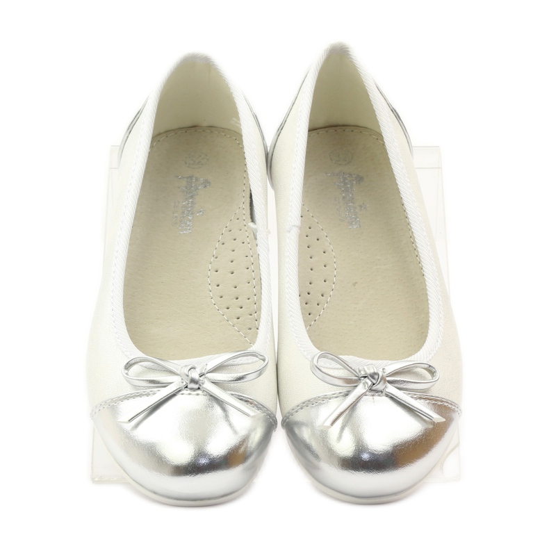 American Club Lodičky na balerínky s americkou mašlí bílý 4