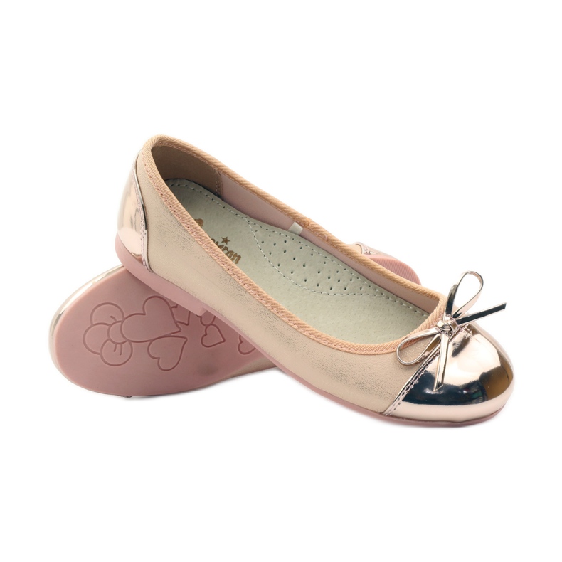 American Club Lodičky na balerínky s americkou mašlí růžový žlutá bílý 3