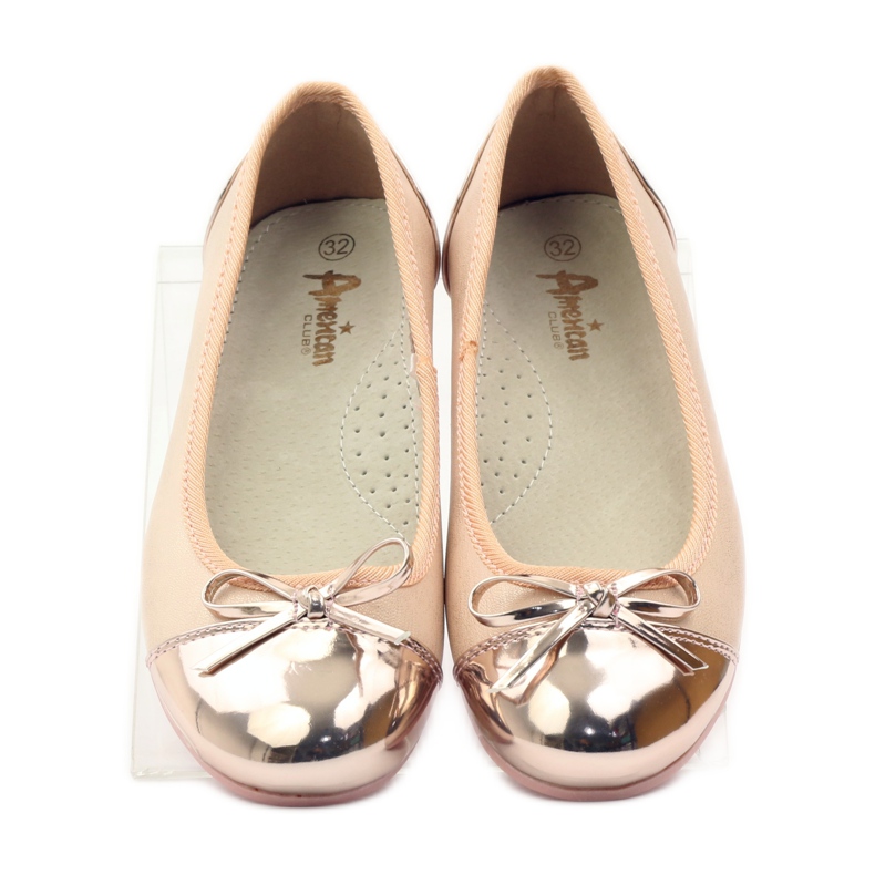 American Club Lodičky na balerínky s americkou mašlí růžový žlutá bílý 4