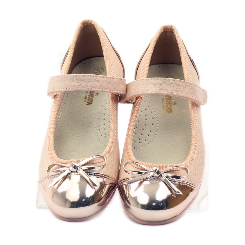 American Club Balerínky na suchý zip lodičky American 14297 růžový žlutá 4