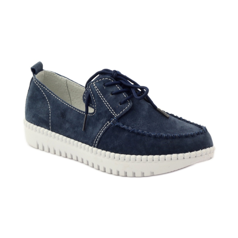 Kožené boty Creepers Filippo 020 námořnická modř 1