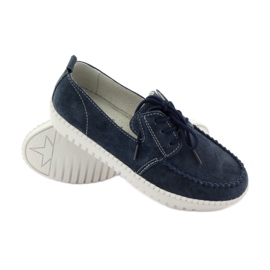 Kožené boty Creepers Filippo 020 námořnická modř 3