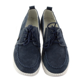 Kožené boty Creepers Filippo 020 námořnická modř 4