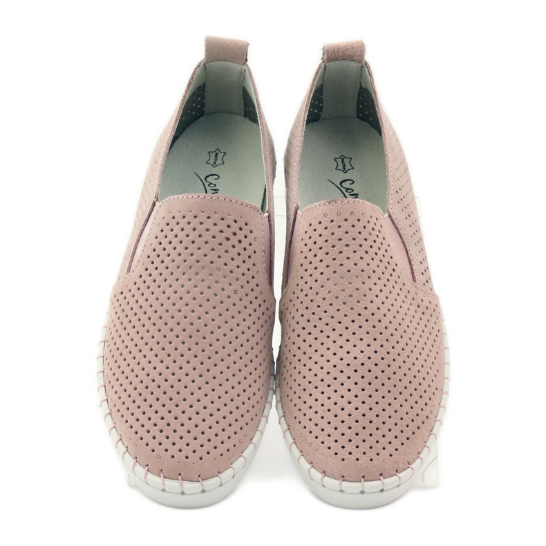 Kožené Slipony Filippo 063 růžový 4