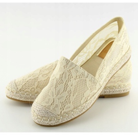 Béžové krajkové espadrilky BB15P Béžové béžový 1