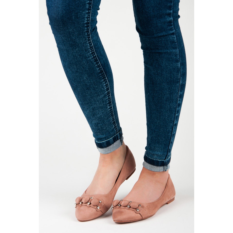 Seastar Semišová baletka ve špici růžový 1