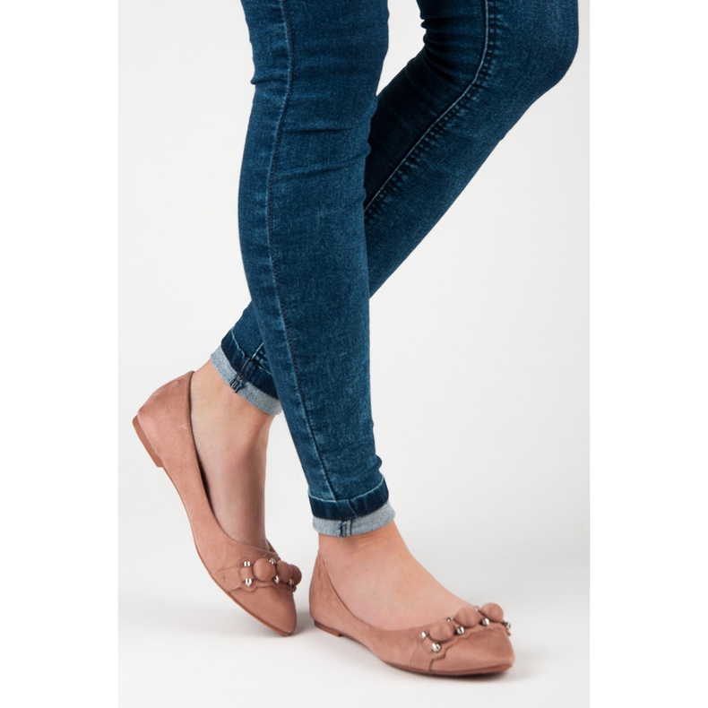 Seastar Semišová baletka ve špici růžový 2