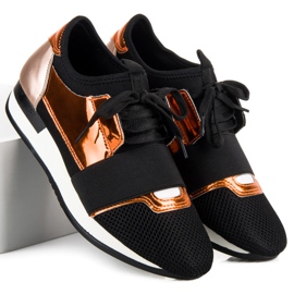 Módní sportovní boty černá žlutá 1